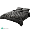 Giselle Faux Mink Quilt KING Charcoal