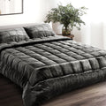 Giselle Faux Mink Quilt Charcoal QUEEN Size