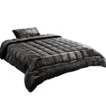 Giselle Faux Mink Quilt Single Charcoal
