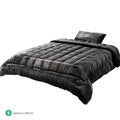 Giselle Faux Mink Quilt Single Charcoal