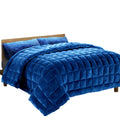 Giselle Faux Mink Quilt Blue Super King Size Doona