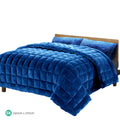 Giselle Faux Mink Quilt Blue Super King Size Doona