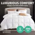 Giselle 700GSM Goose Down Feather Quilt Single