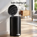 Cefito 12L Pedal Bin Rubbish Waste Bin Soft Close Lid Kitchen Bathroom Black