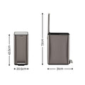 Cefito 15L Pedal Rubbish Bin Slim Carbon Steel Garbage Bin for Home Grey