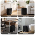 Cefito 20L Trash Bin Steel Pedal Bins Soft Close Kitchen Rubbish Waste Can Black