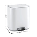 Cefito 20L Trash Bin Steel Pedal Bins Soft Close Kitchen Rubbish Waste Can White