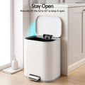 Cefito 20L Trash Bin Steel Pedal Bins Soft Close Kitchen Rubbish Waste Can White