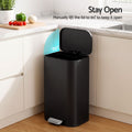 Cefito 30L Pedal Rubbish Bin Kitchen Trash Garbage Waste Can Soft Close Black