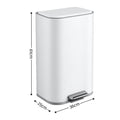 Cefito 30L Pedal Rubbish Bin Kitchen Trash Garbage Waste Can Soft Close White