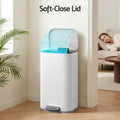 Cefito 30L Pedal Rubbish Bin Kitchen Trash Garbage Waste Can Soft Close White