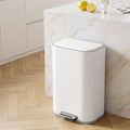 Cefito 30L Pedal Rubbish Bin Kitchen Trash Garbage Waste Can Soft Close White