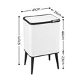 Cefito 36L Rubbish Bin Dual Compartment Kitchen Waste Bin Removable Legs White