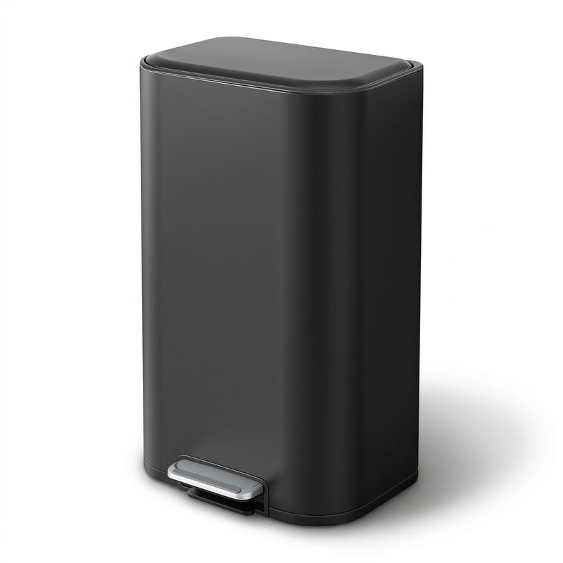 Cefito 40L Pedal Bin Trash Can Soft Close Steel Black
