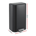 Cefito 40L Pedal Bin Trash Can Soft Close Steel Black