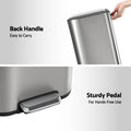 Cefito 40L Pedal Bin Trash Can Soft Close Steel Silver