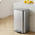 Cefito 40L Pedal Bin Trash Can Soft Close Steel Silver