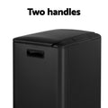 Cefito 40L Dual Compartment Pedal Bin Rubbish Recycle Black