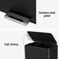 Cefito 40L Dual Compartment Pedal Bin Rubbish Recycle Black