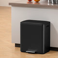 Cefito 40L Dual Compartment Pedal Bin Rubbish Recycle Black