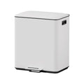 Cefito 40L Dual Compartment Pedal Bin Waste Recycle White