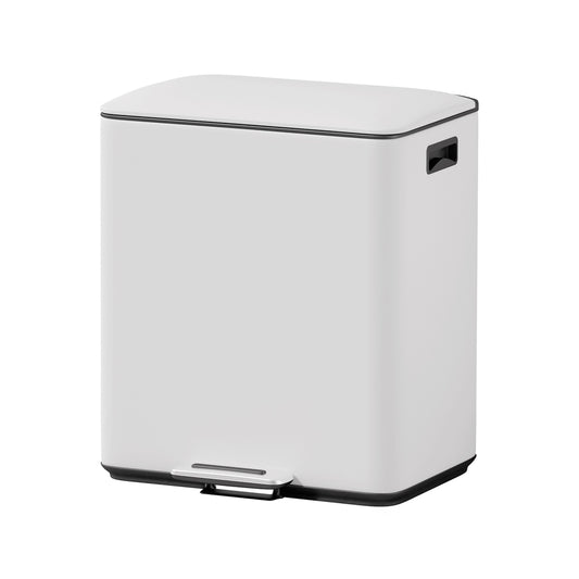 Cefito 40L Dual Compartment Pedal Bin Waste Recycle White