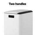 Cefito 40L Dual Compartment Pedal Bin Waste Recycle White