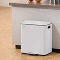 Cefito 40L Dual Compartment Pedal Bin Waste Recycle White