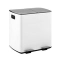 Cefito 40L Dual Compartment Pedal Bin Waste Recycle White