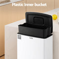 Cefito 40L Pedal Bin White Kitchen Waste Trash Can Recycle