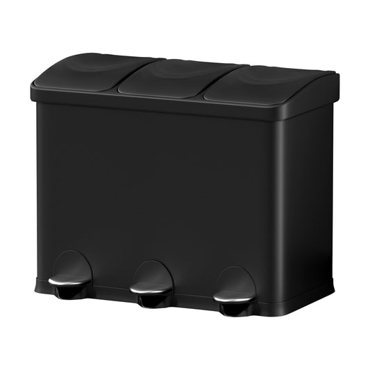 Cefito 45L Triple Compartment Pedal Bin Recycle Waste