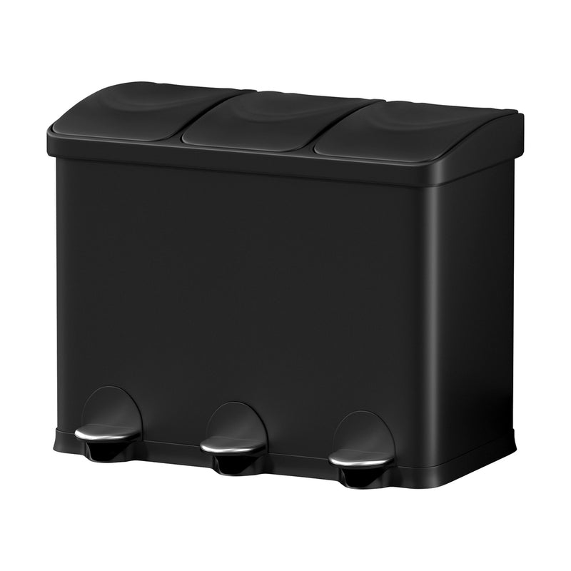 Cefito 45L Triple Compartment Pedal Bin Recycle Waste