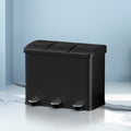 Cefito 45L Triple Compartment Pedal Bin Recycle Waste