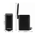 Cefito 5L Pedal Rubbish Bin Carbon Steel Rectangular Trash Can Removable Bucket Black