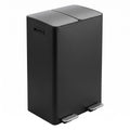 Cefito Pedal Bins Rubbish Bin Dual Compartment Waste Recycle Dustbins 60L Black