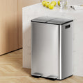 Cefito 60L Dual Compartment Pedal Bin Waste Recycle Silver