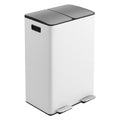 Cefito 60L Dual Compartment Pedal Bin Waste Recycle White