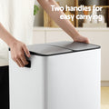 Cefito 60L Dual Compartment Pedal Bin Waste Recycle White