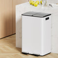 Cefito 60L Dual Compartment Pedal Bin Waste Recycle White