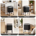 Cefito 40L Press Top Trash Can Kitchen Rubbish Bin Moblie Stainless Steel Black