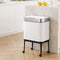 Cefito 40L Press Top Trash Can Kitchen Rubbish Bin Moblie Stainless Steel White