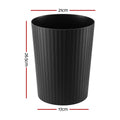 Cefito 8L Open Top Rubbish Bins Waste Bin Trash Can Storage Dustbin Black