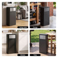 Cefito 30L Commercial Trash Can with Lid Front Push Flap Rubbish Bin Black
