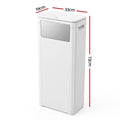 Cefito 30L Commercial Trash Can with Lid Front Push Flap Rubbish Bin White