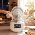 Devanti 3L Rice Cooker Small 6 Cup 8-in-1 Multi Cooker with 24H Preset Off-White