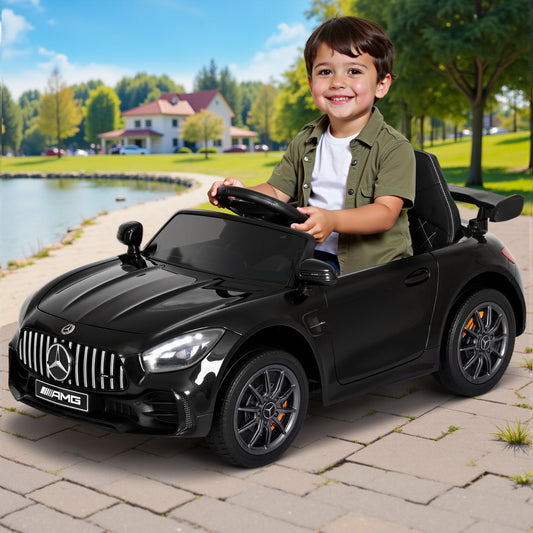 Kids Electric Ride On Car Mercedes-Benz AMG GTR Remote Black