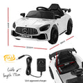 Kids Electric Ride On Car Mercedes AMG GTR White Remote Control