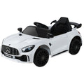 Kids Electric Ride On Car Mercedes AMG GTR White Remote Control