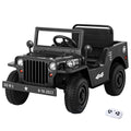 Rigo 12V Electric Ride On Jeep Military Off Road Car Remote Black