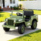Rigo Kids Electric Ride On Car Jeep Military Off Road Toy Cars Remote 12V Olive